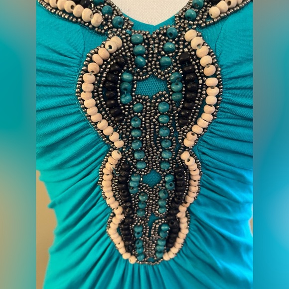 Cache Beaded Halter Mini Dress Size XS - Picture 5 of 6